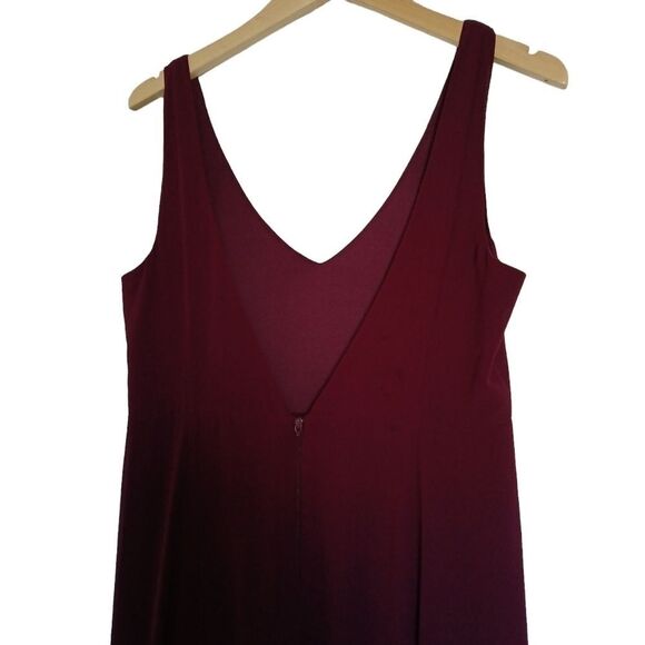 Show Me Your Mumu Jenn Maxi Dress Merlot Fitted Bodice Deep Neckline - Picture 10 of 16